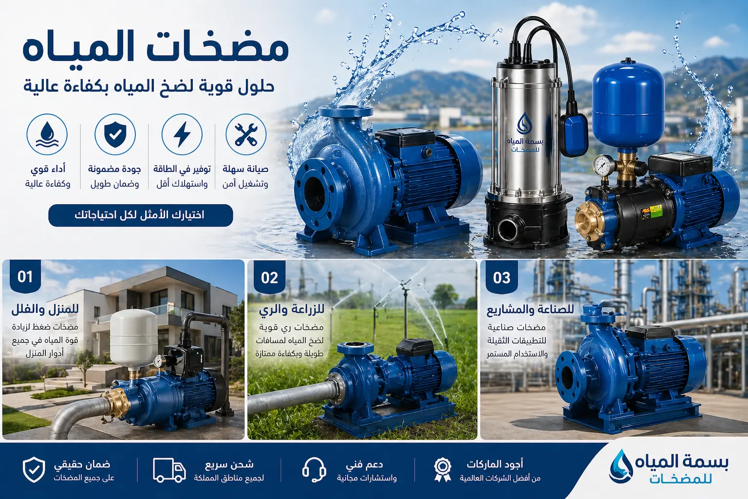 الدليل الشامل لمضخات المياه: الأنواع، الأحجام، الأسعار وكيف تختار أفضل مضخة لعام 2026